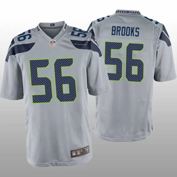 Men Seattle Seahawks #56 Jordyn Brooks Nike Grey Game NFL Jersey